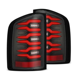 Chevrolet Silverado 1500 Tail Lights - AlphaRex - Luxx-Series LED - Black/Red - `07-`14