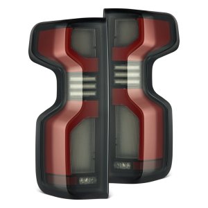 Chevrolet Silverado 1500 Tail Lights - AlphaRex - LUXX-Series LED, Black Red - Red - `19-`24