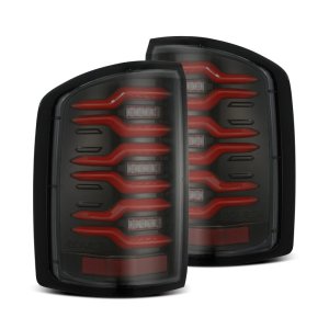 GMC Sierra 1500 Tail Lights - AlphaRex - LUXX-Series LED - Black/Red - `14-`18