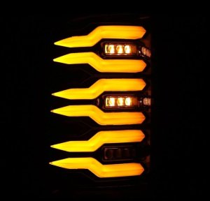 GMC Sierra 1500 Tail Lights - AlphaRex - Luxx Series LED - Alpha Black - `07-`13