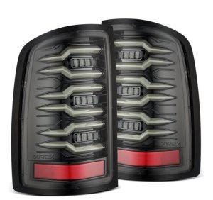GMC Sierra 3500HD Tail Lights - AlphaRex - Luxx Series LED - Alpha Black - `07-`13