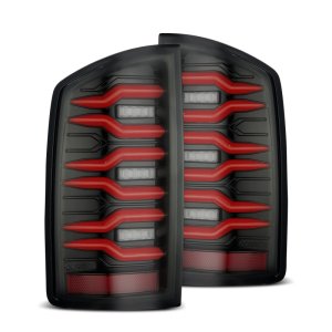 Dodge Ram 1500 Tail Lights - AlphaRex - Luxx-Series LED - Black/Red - `07-`08