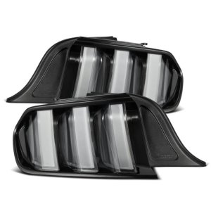 Ford Mustang Headlights - AlphaRex - Nova Series Prismatic LED - Black-Clear - `15-`23