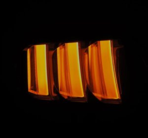 Ford Mustang Headlights - AlphaRex - Nova Series Prismatic LED - Black-Clear - `15-`23