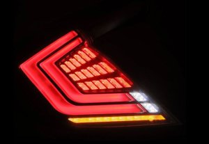 Honda Civic Hatchback Tail Lights - AlphaRex - Nova-Series - Black Smoke - `16-`21