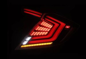 Honda Civic Hatchback Tail Lights - AlphaRex - Nova-Series LED - Black - `16-`21