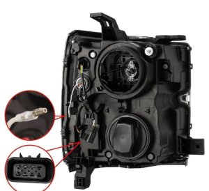 Chevrolet Silverado 3500 Headlights - AlphaRex - LUXX-Series Projector with Actv SeqSig & SBDRL - Black - `15-`19