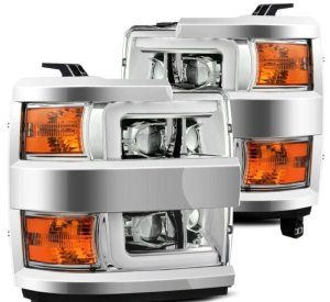 Chevrolet Silverado 3500 Headlights - AlphaRex - LUXX-Series - Chrome - `15-`19