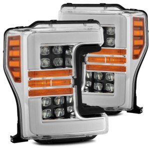 Ford F-250 Headlights - AlphaRex - NOVA LED Proj Plank Style - Chrome - `17-`19