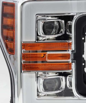 Ford Super Duty Headlights - AlphaRex - PRO-Series Projector - Chrome - `17-`19