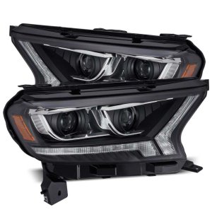 Ford Ranger Headlights - AlphaRex - LUXX LED Projector Plank Style with Sequential Signal/DRL - Black - `19-`21