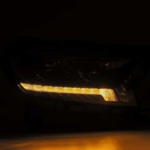Ford Ranger Headlights - AlphaRex - LUXX LED Projector Plank Style with Sequential Signal/DRL - Black - `19-`21