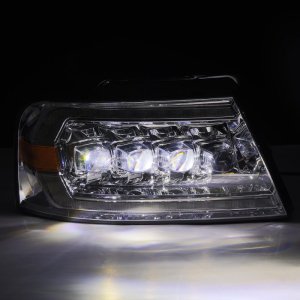 Lincoln Mark LT Headlights - AlphaRex - NOVA LED Projector - Chrome - `06-`08