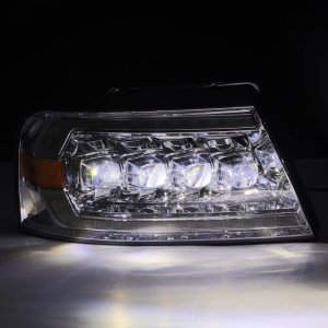 Lincoln Mark LT Headlights - AlphaRex - NOVA LED Projector - Chrome - `06-`08