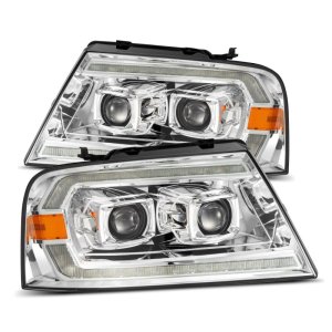 Lincoln Mark LT Headlights - AlphaRex - LUXX-Series LED Projector with Sequential Signal - Black - `06-`08