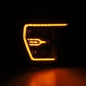 Ford F-150 Headlights - AlphaRex - NOVA LED Proj Headlights Plank Style w/Activ Light/Seq Signal - Black - `21-`22