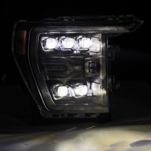 Ford F-150 Headlights - AlphaRex - NOVA LED Proj Headlights Plank Style w/Activ Light/Seq Signal - Black - `21-`22