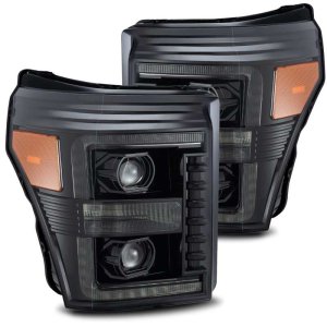 Ford F-250 SD Headlights - AlphaRex - PRO-Series Projector Plank Style - Alpha Black - `11-`16
