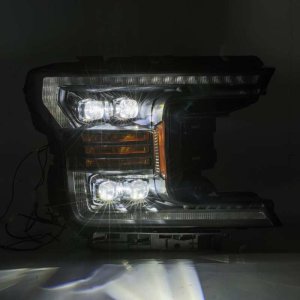 Ford F-150 Headlights - AlphaRex - NOVA-Series Projector with Activ Light/Seq Signal - Matte Black - `18-`19