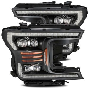 Ford F-150 Headlights - AlphaRex - NOVA-Series Projector with Activ Light/Seq Signal - Matte Black - `18-`19