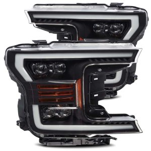 Ford F-150 Headlights - AlphaRex - NOVA-Series Projector with Activ Light/Seq Signal - Matte Black - `18-`19