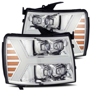 Chevrolet 1500HD Headlights - AlphaRex - NOVA LED Proj Headlights Plank Style - Chrome - `07-`13 Chevrolet 1500HD Headlights - AlphaRex - NOVA LED Proj Headlights Plank Style - Chrome - `07-`13