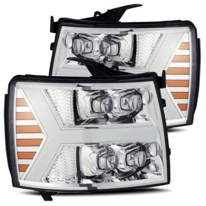 Chevrolet 1500HD Headlights - AlphaRex - NOVA LED Proj Headlights Plank Style - Chrome - `07-`13 Chevrolet 1500HD Headlights - AlphaRex - NOVA LED Proj Headlights Plank Style - Chrome - `07-`13