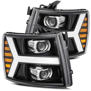 Chevrolet 1500 Headlights - AlphaRex - LUXX LED Proj Plank Style w/ Activ Light/Seq Signal/DRL - Jet Black - `07-`13 Chevrolet 1500 Headlights - AlphaRex - LUXX LED Proj Plank Style w/ Activ Light/Seq Signal/DRL - Jet Black - `07-`13