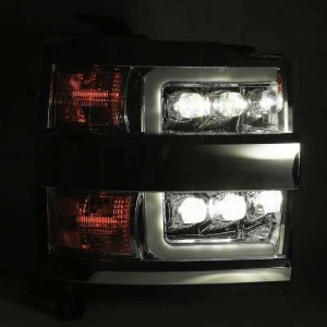 Chevrolet Silverado 2500HD Headlights - AlphaRex - NOVA, LED Projector, Plank Style, Activ Light, Seq Signal, DRL - Black - `15-`18