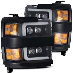 Chevrolet 2500HD Headlights - AlphaRex - NOVA LED Projector - Jet Black - `15-`18