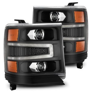 Chevrolet 1500HD Headlights - AlphaRex - LUXX LED Projector w/ Sequential Activation Light / Sequential Signal - Black - `16-`18 Chevrolet 1500HD Headlights - AlphaRex - LUXX LED Projector w/ Sequential Activation Light / Sequential Signal - Black - `16-`18