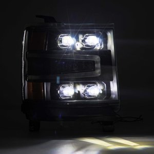 Chevrolet 1500HD Headlights - AlphaRex - NOVA-Series LED Projector - Black - `16-`18