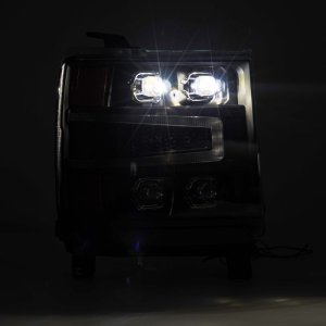 Chevrolet 1500HD Headlights - AlphaRex - NOVA-Series LED Projector - Black - `16-`18