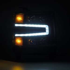 Chevrolet 1500HD Headlights - AlphaRex - NOVA-Series LED Projector - Black - `16-`18