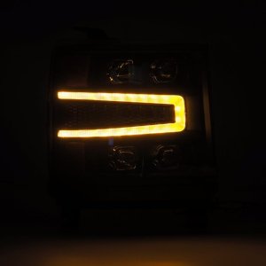 Chevrolet 1500HD Headlights - AlphaRex - NOVA-Series LED Projector - Black - `16-`18