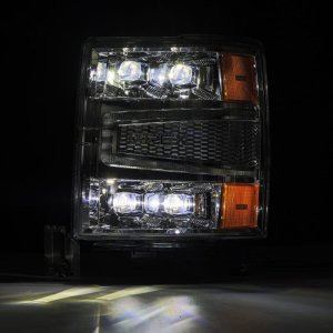 Chevrolet 1500HD Headlights - AlphaRex - NOVA-Series LED Projector - Chrome - `04-`15