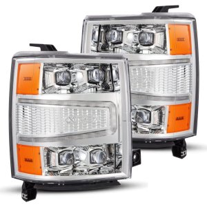 Chevrolet 1500HD Headlights - AlphaRex - NOVA-Series LED Projector - Chrome - `04-`15