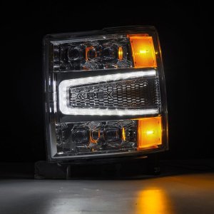 Chevrolet 1500HD Headlights - AlphaRex - NOVA-Series LED Projector - Chrome - `04-`15