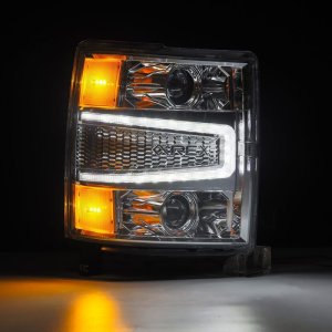 Chevrolet 1500HD Headlights - AlphaRex - LUXX LED Proj - Chrome - `04-`15