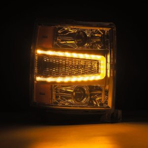 Chevrolet 1500HD Headlights - AlphaRex - LUXX LED Proj - Chrome - `04-`15