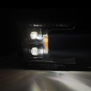 Ford F-150 Headlights - AlphaRex - LUXX LED Proj HL Blk Actv Lgt Seq Sig SB DRL - Black - `18-`20