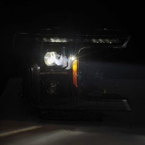 Ford F-150 Headlights - AlphaRex - LUXX LED Proj HL w/Actv Lt Seq Sig SB DRL - Alpha-Black - `18-`20