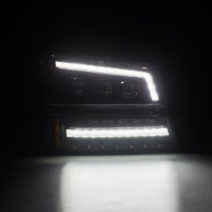 Chevrolet Avalanche Headlights - AlphaRex - NOVA LED Projector - Alpha-Black - `03-`06
