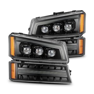 Chevrolet Silverado 1500 Headlights - AlphaRex - NOVA LED Projector - Alpha-Black - `03-`06
