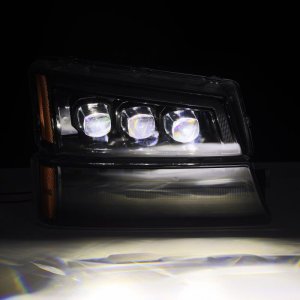 Chevrolet Silverado 3500HD Headlights - AlphaRex - NOVA LED Projector - Alpha-Black - `03-`06