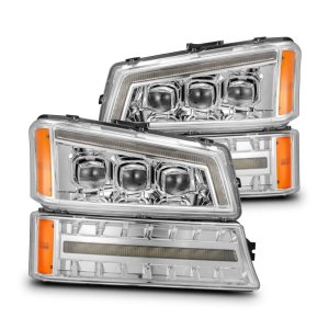 Chevrolet Silverado 2500HD Headlights - AlphaRex - NOVA LED Projector - Chrome - `03-`06