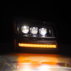 Chevrolet Avalanche Headlights - AlphaRex - NOVA LED Projector - Black - `03-`06