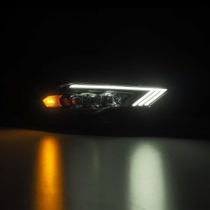 Ford Mustang Headlights - AlphaRex - NOVA-Series LED Projector - Black - `18-`22