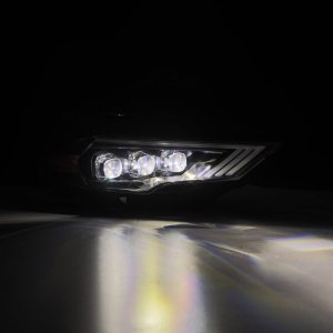 Ford Mustang Headlights - AlphaRex - NOVA-Series LED Projector - Black - `18-`22