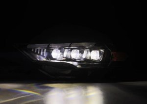 Ford Mustang Headlights - AlphaRex - NOVA Series LED Projector - Black - `18-`20